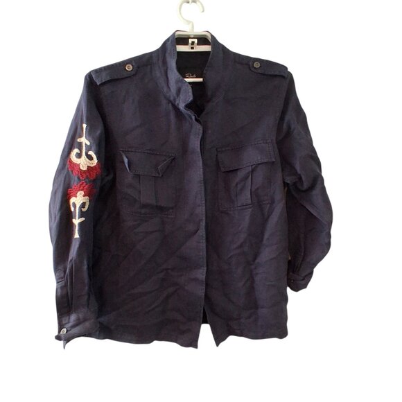 Rails Elliot indigo with floral medallion top womens M linen blend embroidered - Picture 2 of 4